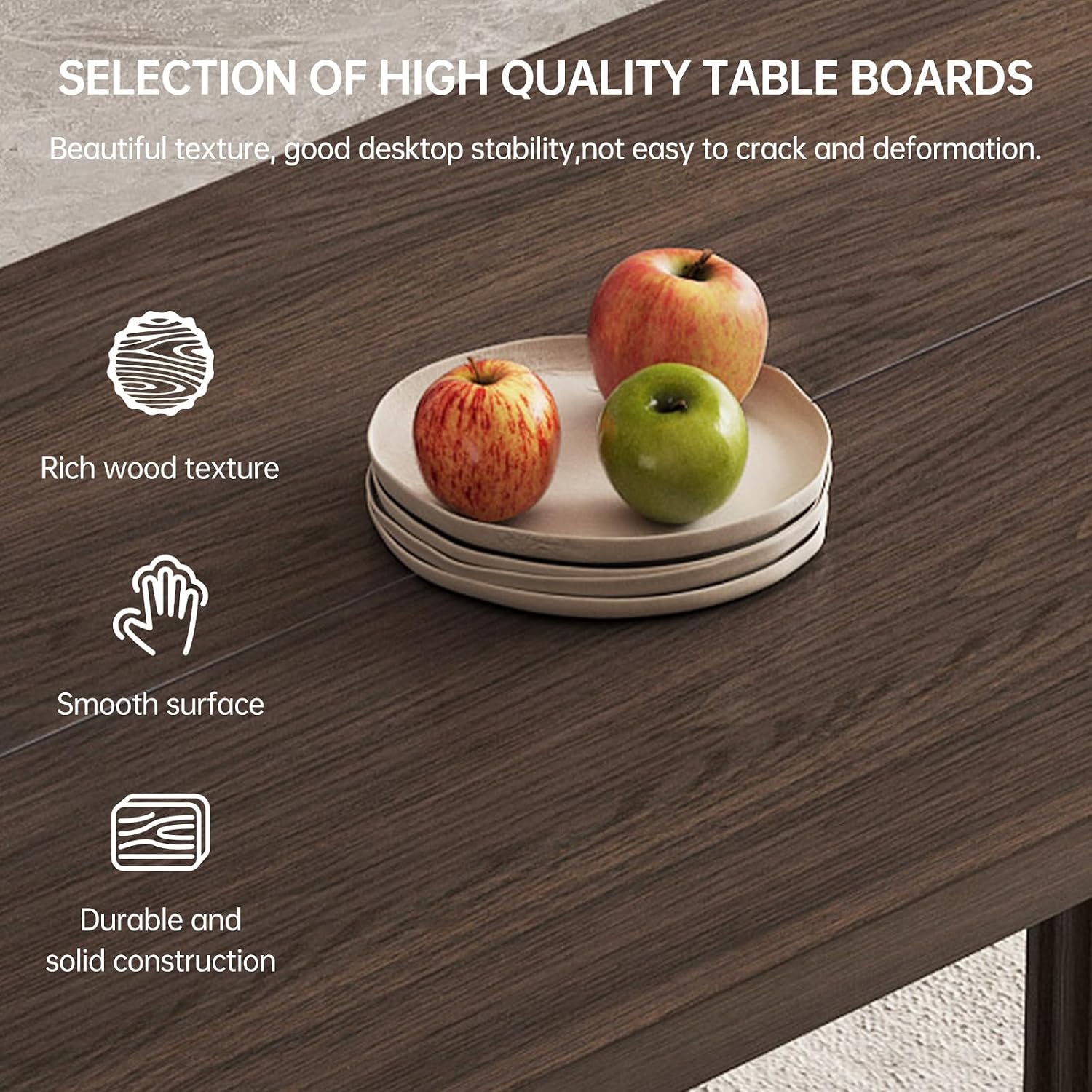 66.93" Rectangle Dining Table for 2-6, Farmhouse Kitchen Table with Sturdy Pedestal, Mid-Century Rectangular Dinner Table for Kitchen, Dining Room