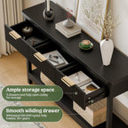 Lulive Fluted Console Table, 51 Inch Entryway Table with 3 Drawers | Scandi farmhouse look with quiet full-extension slides, open lower shelf, profile for hallway, entry, foyer or behind sofa.