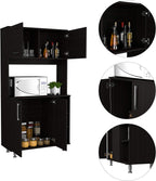 3-Shelf Pantry Cabinet,Buffet Kitchen Sideboard,Black Wengue,for Kitchen,Dining Room,37.4 * 15.74 * 70.86