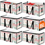 Oversized Moving Bags 6 Pack,Heavy-Duty Moving Boxes with Zippers & Carrying Handles, Foldable Storage Bags For Space Saving,Transparent Packing Bags for College Dorm,Traveling,Christmas Decorations