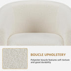 Yaheetech Barrel Chairs, Furry Accent Chairs with Soft Padded Armrest for Living Room Bedroom Waiting Room Office, Set of 2, Ivory