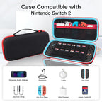 co2CREA Carrying Case for Nintendo Switch 2 (2025), Hard EVA Travel Bag Fits Nintendo Switch 2 Console, Holds 12 Game Cartridges, Organizer for Joy-Con and Accessories – Black