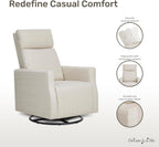 Dream On Me Oliver Swivel GliderWith 360-Degree Swivel and Plush Corduroy Fabric, FSC Certified.