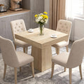 Modern Farmhouse Square Dining Table for 4 – 31.5'' Compact Wooden Pedestal – Restaurant Dining Furniture for Apartment, Living Room, Small Spaces – Natural Wood YS042 Matte Surface