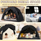 Bed Tent Twin Size - Privacy Sleeping Space with Blackout Design, Breathable Portable Indoor Floor Bed Tent for Toddler Transition