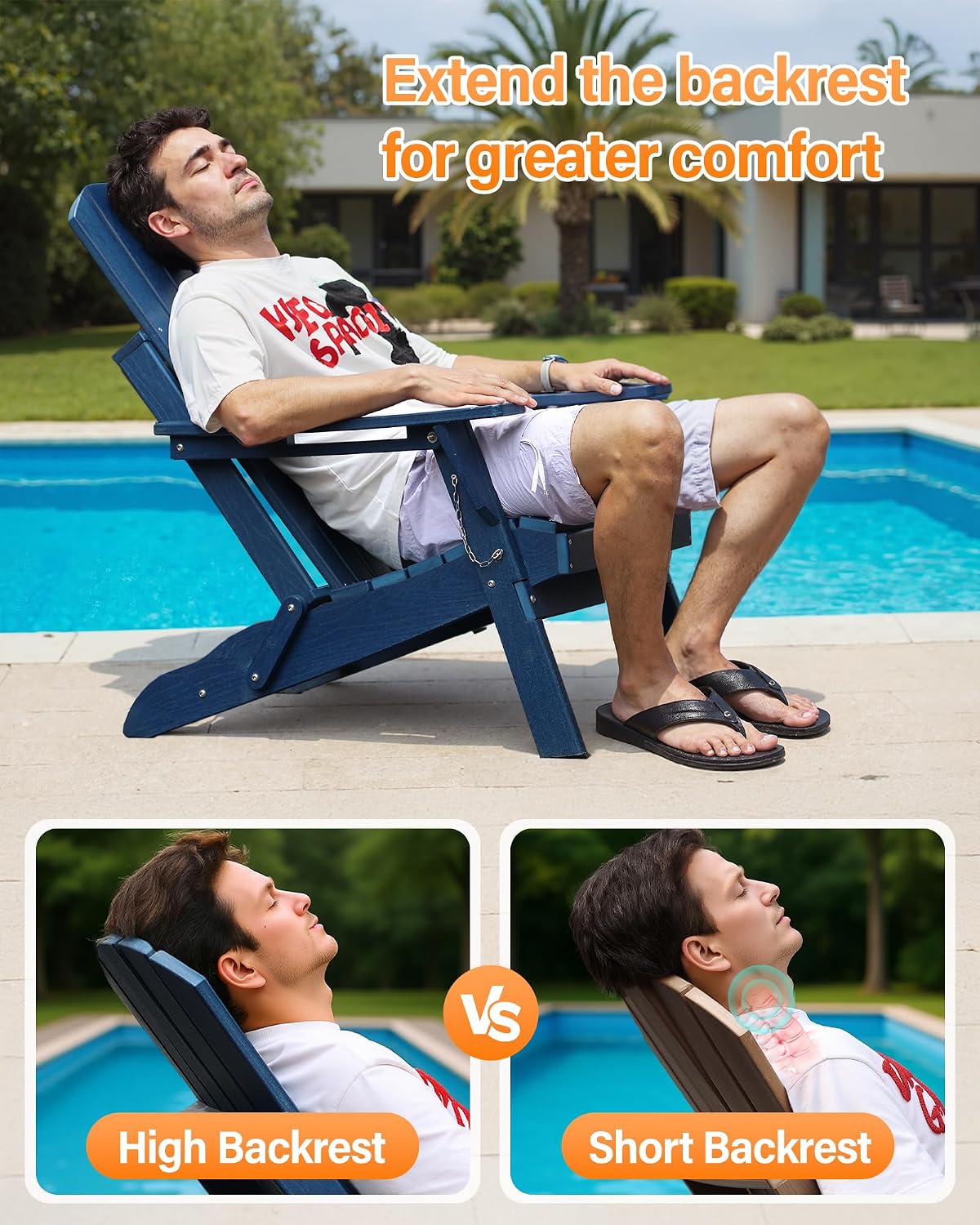 Adirondack Chair with Cup Holder: Adirondack Chairs Set of 4 Plastic HDPE Material Furniture - Composite Fire Pit Chairs Foldable for Outdoor/Backyard/Garden/Lawn/Deck/Porch/Patio