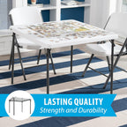 LIFETIME 80783 37-Inch Commercial Grade Square Folding Card Table, White Granite