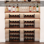TQVAI Small Wine Racks 12 Bottle Countertop 3 Tier Wine Holder Bottle Storage Stackable Wine Racks Free Standing, Antique Brown