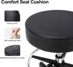 Frassie Drafting Chair with Back Adjustable Spa Bar Rolling Stool Multi-Purpose Office Desk Chair, Swivel Task Chair with Footrest Ring (Black)