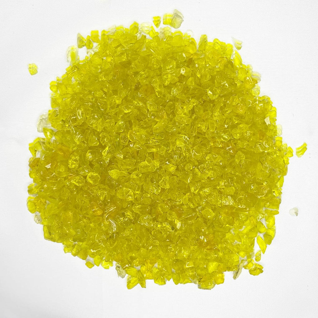 2lb Curshed Yellow Glass Chips for Crafts Art Resin Vase Filler