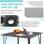 AECOJOY 39.4" Outdoor Patio Dining Table for 4, Square Metal Patio Table with 1.6" Umbrella Hole, All-Weather Resistant Outdoor Furniture Tables for Patio, Backyard, Garden, Poolside (Dark Grey)