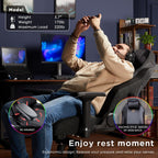 Large Ergonomic Gaming Chair, Big & Tall Computer Chair with 4D Armrests, Magnetic Headrest, Adjustable Lumbar Support, Reclining Office Chair for Home & Gaming Room, Fabric Grey