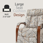 DYNOX 300 LBS Small Lift Chair Recliner with Heat and Massage, Dual Motor Power Lift Sofa for Elderly, Infinite Adjust for Back and Footrest (9185, Leaf Print, Linen Fabric)