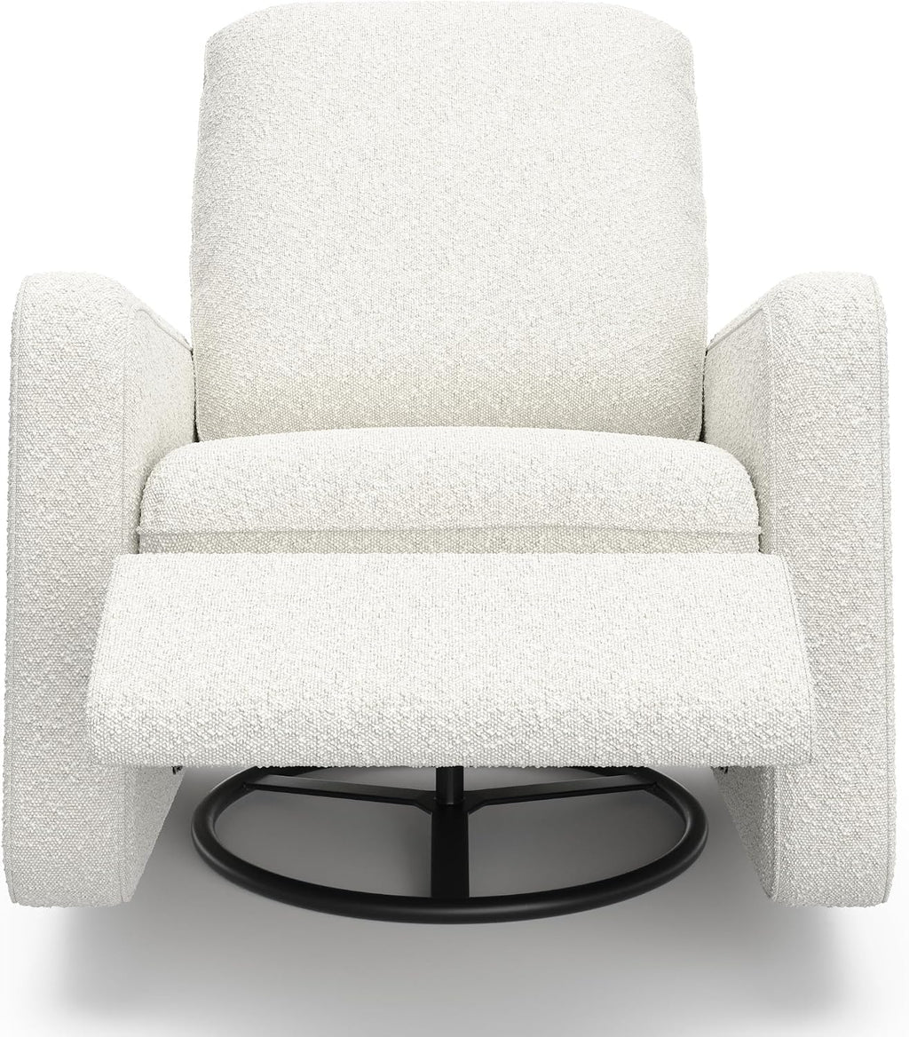 Graco Teddi Power Recliner Swivel Glider, Electronic Power Recline, Oeko-TEX 100 Certified, USB-A & USB-C Charger, Premium Cushioning & Comfort – (Ivory Boucle)