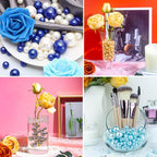 150Pieces Floating NO Hole Pearls for Centerpiece Glass Vases,Floating Silver Pearls Beads for Tall Vase Filler Floatings Candles for Wedding Table Decor