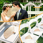 Personalized Wedding Fans for Guests, Custom Wooden Folding Hand Fans, Engraved Name Date, Bulk Wedding Favors Gifts