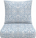 RSH DECOR: Sunbrella Deep Seating Cushion with Pillow Back | 24” x 26” x 5" Seat | Water & Fade-Resistant | Outdoor Chair Cushion Set for Patio Furniture | Made in USA (Provincial Azure)