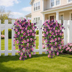 Artificial Hanging Flowers for Outdoors, 6PCS Faux Silk Artificial Flowers for Outdoors, UV Resistant Fake Flowers, No Fade Trailing Greenery, Decor for Home Porch Patio Balcony Garden Yard
