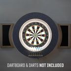 Dart Board Cabinet Set with LED Light; Bristle Dartboard, Built in LED Light, Darts and Chalkboards