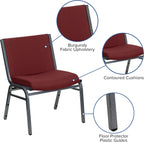 Flash Furniture 4 Pk. HERCULES Series Big & Tall 1000 lb. Rated Burgundy Fabric Stack Chair