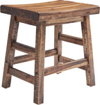 Durango 20-Inch Saddle Seat Stool – Backless Solid Wood Kitchen Stool for Dining Table, Counter, or Entryway – Rustic Farmhouse & Industrial Accent Seating by Alaterre Furniture