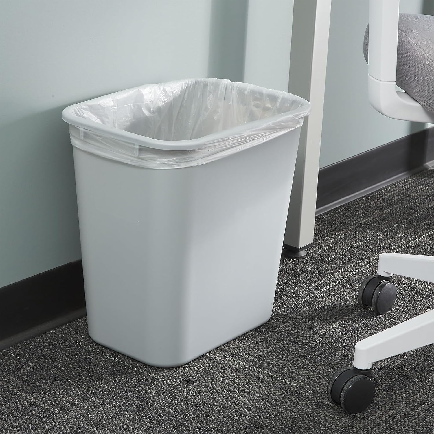 COASTWIDE Professional™ Indoor Trash Can Without Lid, Gray Soft Molded Plastic, 7 Gallon