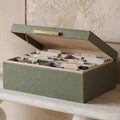 ZICOTO Decorative Photo Storage Box - Sturdy PU Leather Photo Organizer with Dividers is Perfect to Store Up to 1200 Pictures and 4x6 Photos - Portable Scrapbook Storage Containers with Lid