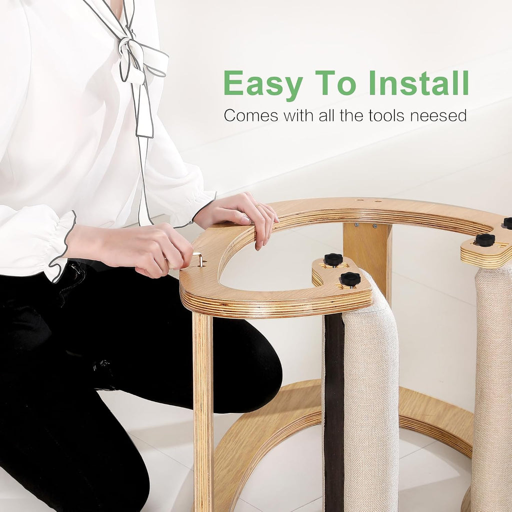 Predawn Adjustable Ergonomic Kneeling Chair – Custom Height Rocking Posture Stool with Thick Cushions, Solid Wood Frame, Knee Support Seat for Adults, Office or Meditation Use(White Oak)