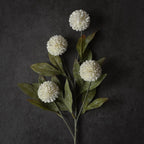 Juxdp 6 PCS Artificial Pompon Mum Branches for Vase - 27" Fake Silk Chrysanth Stems Look Real Faux Flowers for DIY Bouquet, Table Centerpieces, Farmhouse, Home Decor (Cream)