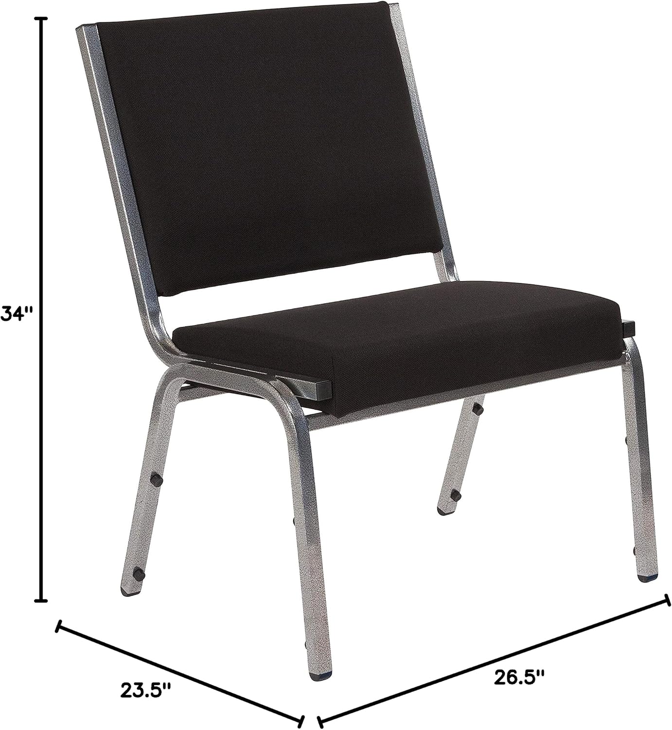 BizChair 950 lb. Rated Black Fabric Bariatric Medical Reception Chair