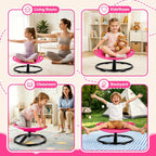 JOYCAT Spinning Chair for Autistic Kids, 360° Sensory Swivel Chair with Soft Washable Cushion, Grip Handles & Anti-Slip Base,220LBS Kids Spin Chair for Autism Sensory Play,Classroom & Calm Corner,Pink