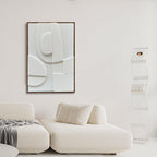 NANKAI Art Hand-Painted Three-Dimensional White Texture Art Modern Minimalist Decorative Oil Painting for Home, Office, Corridor and Wall Decoration 36x24 Inches (with Solid Wood Exterior Frame)