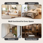 VKNOW End of Bed Bench, 51.8” Upholstered Bedroom Bench Indoor Bench with Solid Wood Frame, Modern Entryway Bench with Arms for Bedroom Living Room, Beige