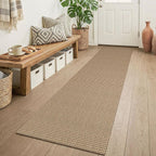 KOZYFLY Boho Runners for Hallways 2x6 ft Washable Kitchen Runner Non Slip Rubber Backed Hall Runners Cotton Entryway Runner Rugs for Indoor Backdoor Bedroom Kitchen, Orange Beige/Tan/Brown