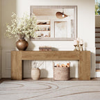 Extra Long Console Tables for Entryway 86-Inch, Farmhouse Sofa Table Behind Couch, Wooden Hallway Table for Living Room, Entrance, Natural Oak