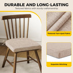 downluxe Indoor Chair Cushions for Dining Chairs,Kitchen Chair Pads with Ties and Non-Slip Backing, 16" x 16" x 2", Oatmeal Beige, 6 Pack