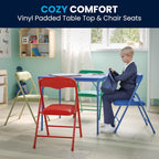 Flash Furniture Mindy Kids 5-Piece set Folding Square Table and Chairs Set for Daycare and Classrooms, Children's Activity Table and Chairs Set, Multicolor