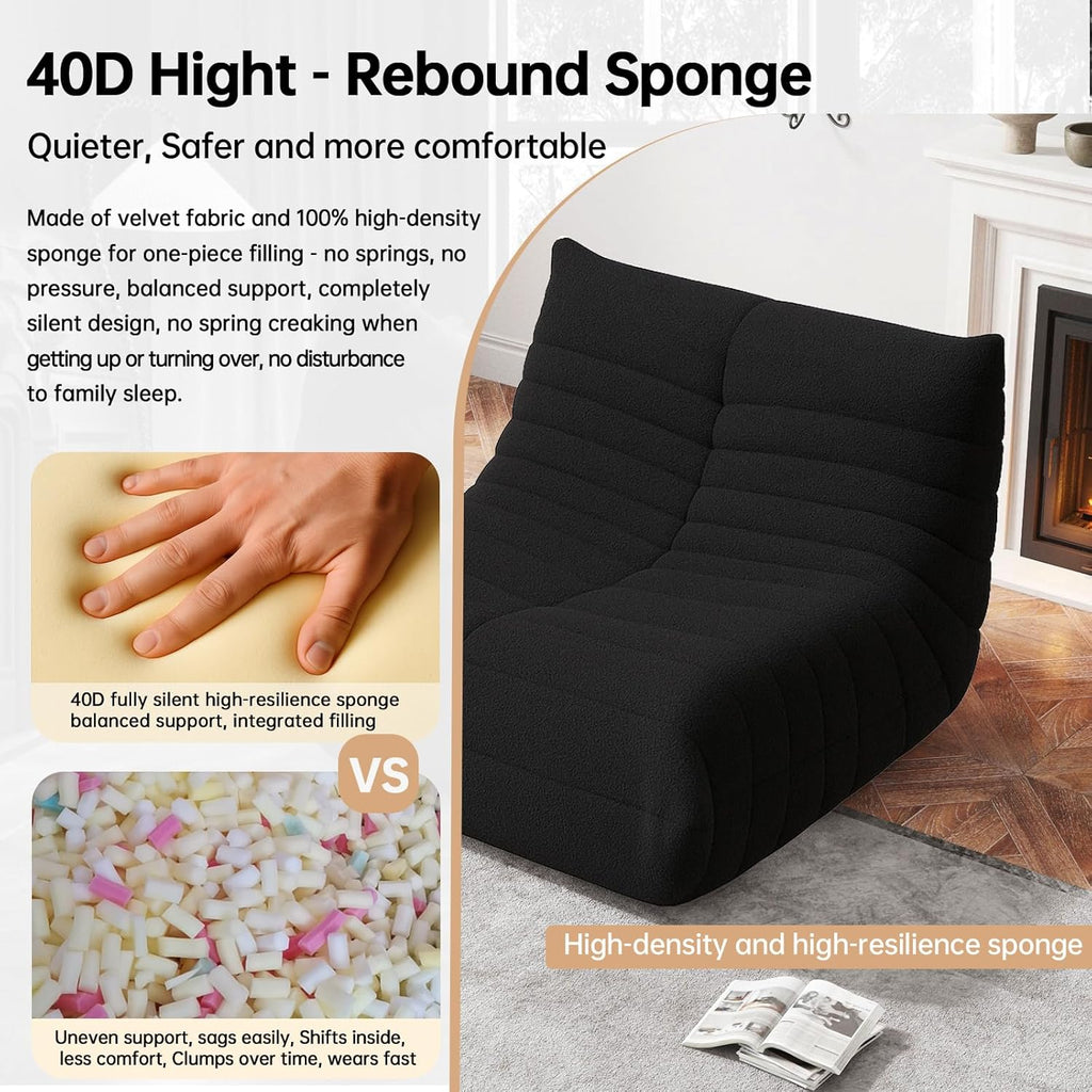 WHGBJA Bean Bag Chair for Adults, Lazy Bean Bag Sofa for Bedroom, Living Room, Reading, Gaming Floor Sofa Chair, Boneless, Comfy