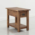 SIMPLIHOME Monroe Narrow Side Table – 14 inch Wide Solid Acacia Wood Narrow End Table in Warm Acorn Brown, Contemporary Accent Table for Living Room with Drawer and Shelf