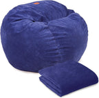 CordaRoy's Full Size Chenille Bean Bag Chair Cover (Bean Bag Sold Separately), Navy