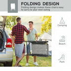 Set of 2 Patio Folding Chairs, Outdoor Bungee Sling Chairs w, Armrests, Portable Lawn Chairs for Camping, Garden, Pool, Beach, Backyard, Gray