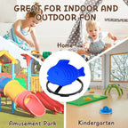 Sensory Spinning Chair for Kids with Autism & ADHD, Swivel Chair for Indoor/Outdoor Use, Sit and Spin Toys, Fish-Shaped Sensory Chairs for Autistic Children, Training Body Coordination (Dark Blue)