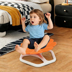 Kids Sensory Swivel Chair, 330 lbs Flower Shape 360° Spinning Seat for Autistic Kids & ADHD Children, Sit and Spin Toy for Balance Coordination, Non-Slip Silicone Base (Orange)