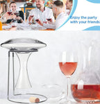 Wine Decanter Drying Stand with Cleaning Brush and Decanter Cleaning Beads,Wine Decanter Drying Rack with Rubber Coated Top to Prevent Scratches.Decanter Cleaner for Standard Large Wine Decanters