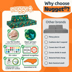 Nugget - The Original Play Couch for Kids - Modular Foam Children's Sofa for Playroom, Imagination, & Creative Open Ended Play - Washable & Convertible Playroom Furniture, Fossil