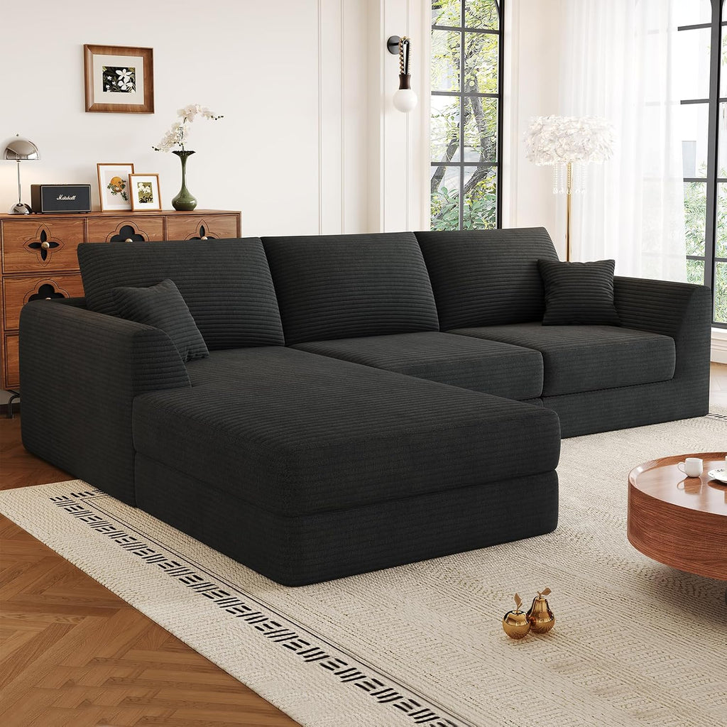 106” Modular Sectional Sofa, Cloud Sectional Couch with Deep Seat, Modern Modular L-Shape Sofa Couch with Chaise,Upholstered Boneless Couches for Living Room Bedroom No Assembly Required
