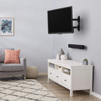 Amazon Basics Full Motion Articulating TV Wall Mount, with Swivel and Tilt, for 26" to 55" TVs and Flat Panels up to 80 Lbs, VESA Compatible, Single Stud, Black