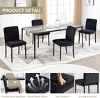 Dining Chairs Set of 4, Modern Upholstered Fabric Parsons Dining Room Chairs, Armless Kitchen Chairs with Metal Legs and Padded Seat for Living Room, Bedroom, Kitchen