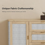63" Large Farmhouse Storage Cabinet with 3 Drawers 2 Doors, Wood Buffet Sideboard Cabinet Coffee Bar for Kitchen, Living Room