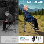 EVER ADVANCED Textilene Mesh Tall Camping Folding Chair 31", Portable Directors Chair, Bar Height Camping Chair with Carry Bag and Footrest, Armrest, Heavy Duty Supports 300 Lbs Black